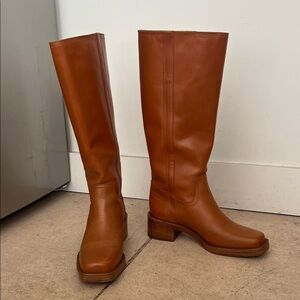 Reformation Tan Leather Heeled Boots